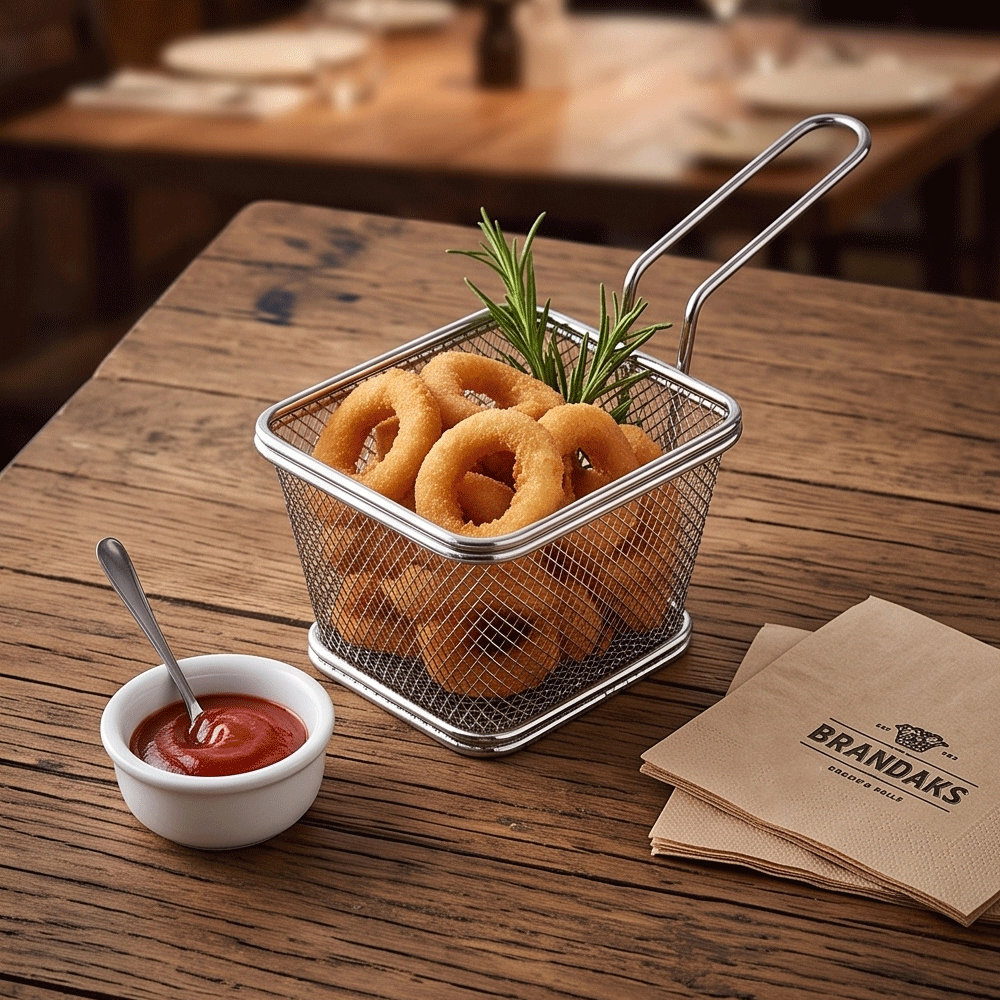 Rectangular Stainless Steel Mini Fry Basket Presentation Serving Basket 10.5x9x6.5cm - Image 5