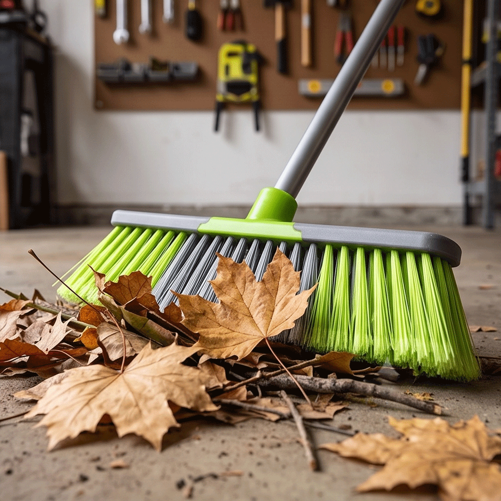 Plastic broom brush with dense bristles for cleaning floors and ceramic tiles - Image 2