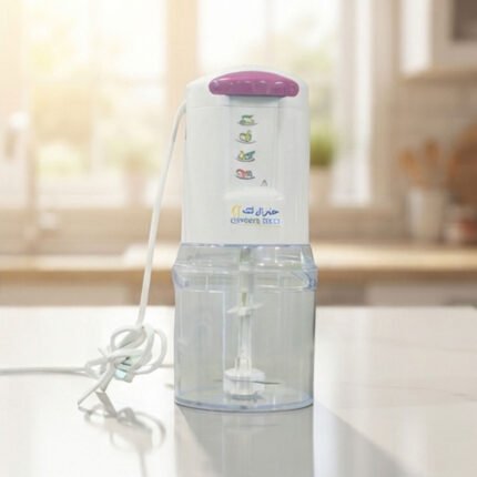 General Tech Electric Food Chopper 1 Liter for Meat & Vegetables White and Purple Design