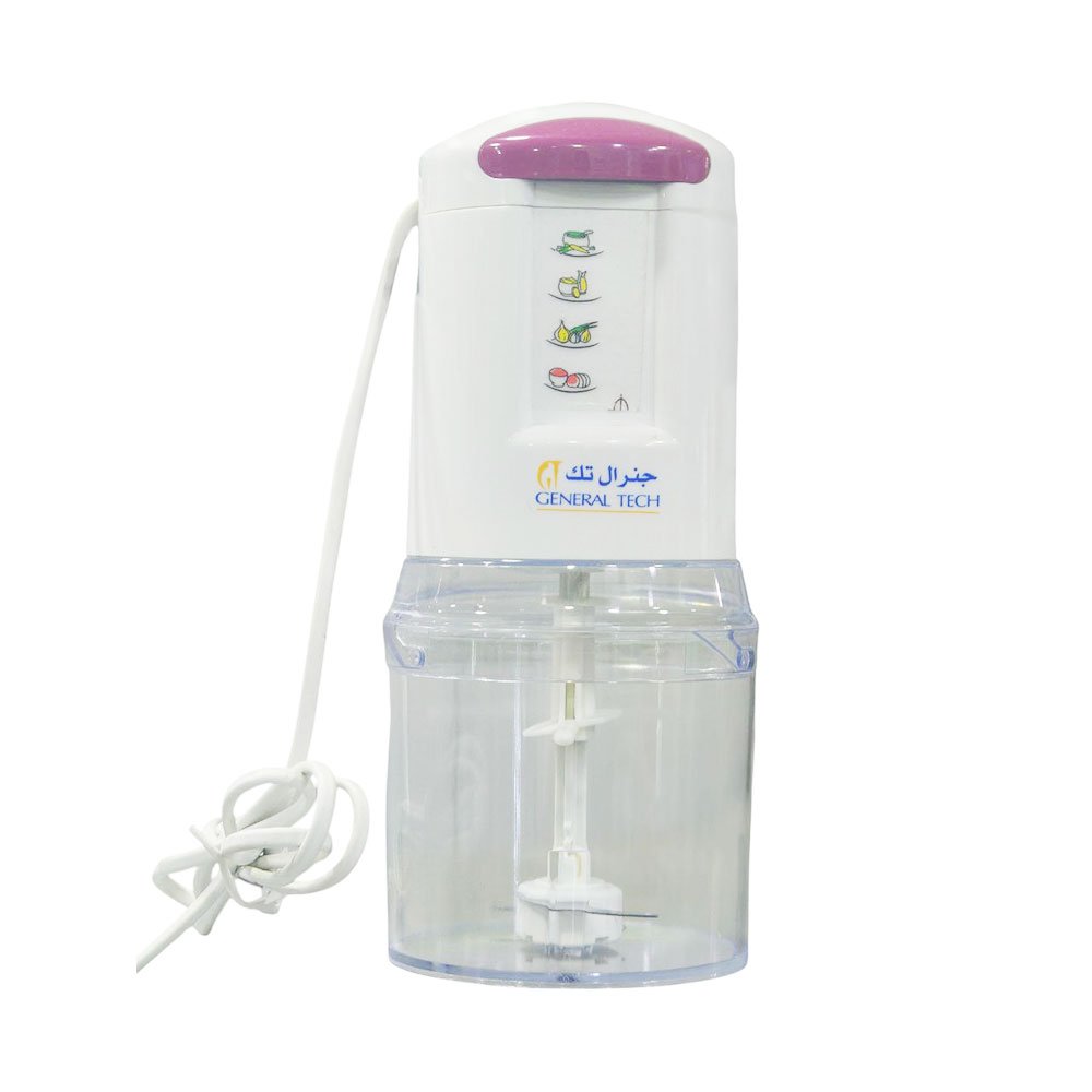 General Tech Electric Food Chopper 1 Liter for Meat & Vegetables White and Purple Design - Image 2
