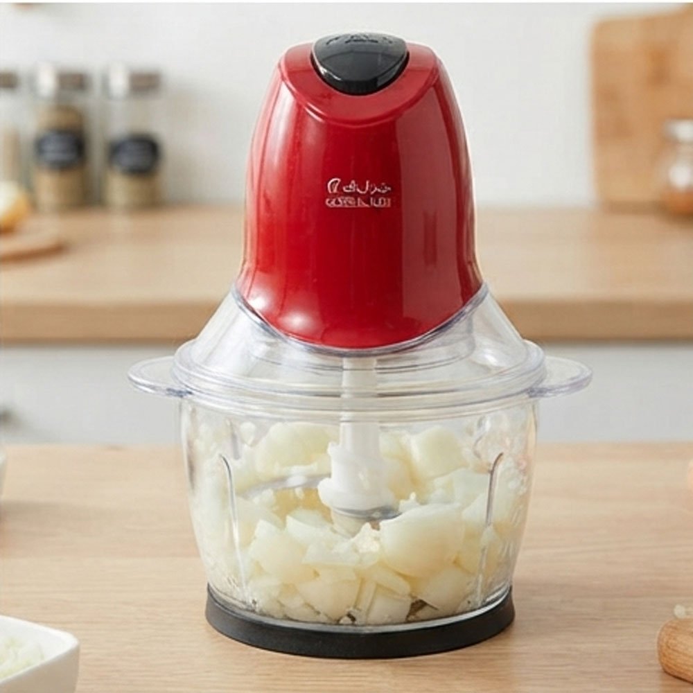 General Tech Electric Chopper Food Processor for Meat & Vegetables Red with Clear Bowl - Image 2