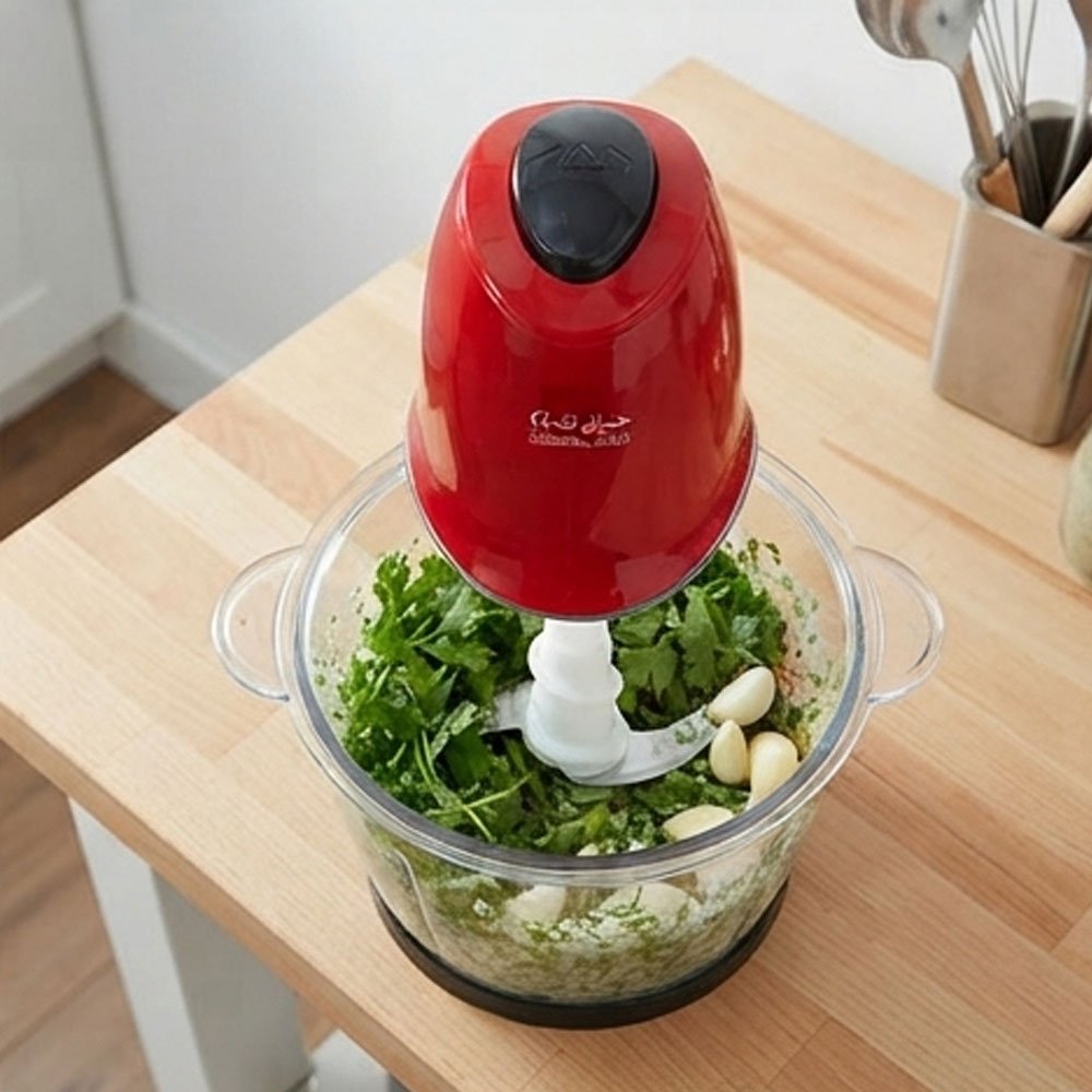 General Tech Electric Chopper Food Processor for Meat & Vegetables Red with Clear Bowl - Image 3