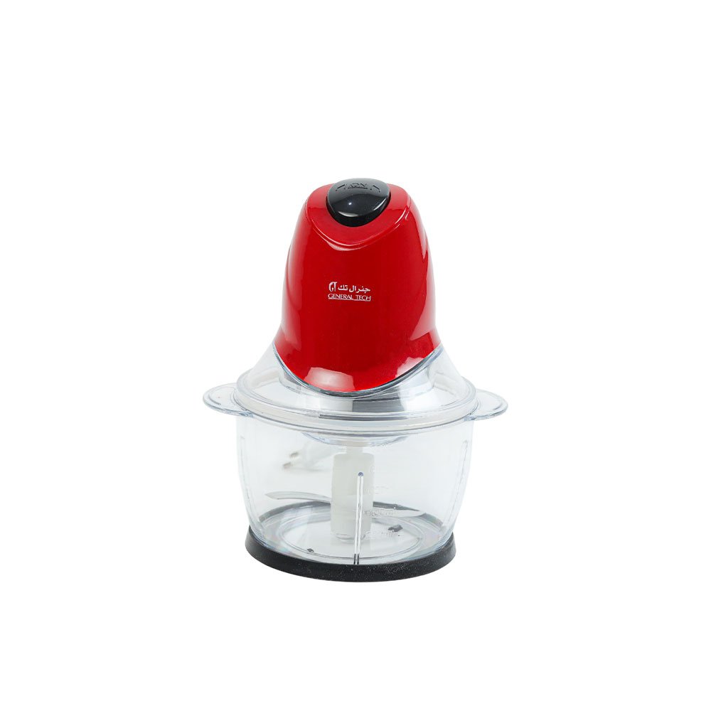 General Tech Electric Chopper Food Processor for Meat & Vegetables Red with Clear Bowl