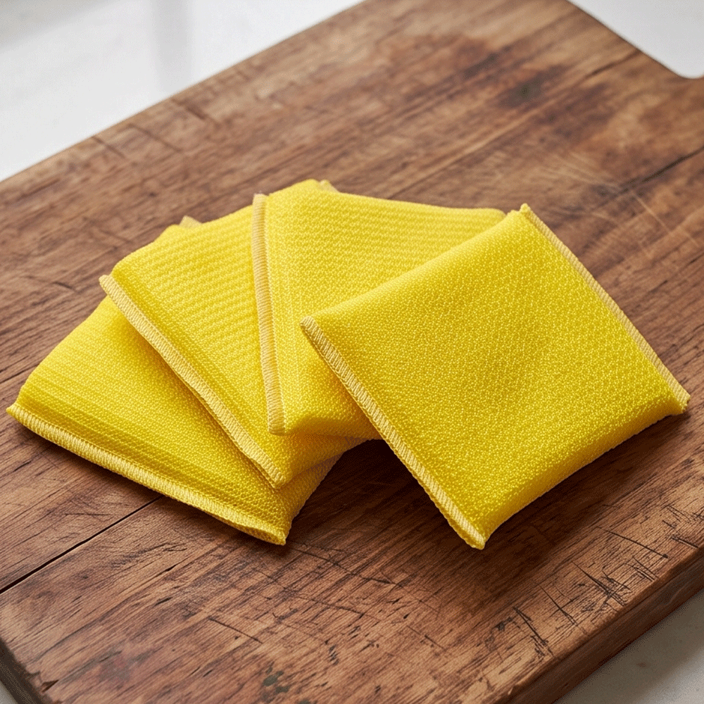 El Amana Batoot Kitchen Washing Sponge Scourer Pads Pack Of 6 Pieces Yellow