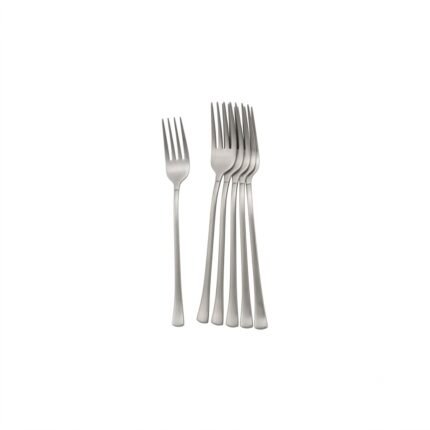 A 6-piece stainless steel cutlery set with a sleek, matte design.