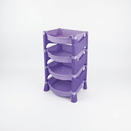 El Andalus 4-Tier Rattan Plastic Organizer Storage Rack Trolley Shelf Utility