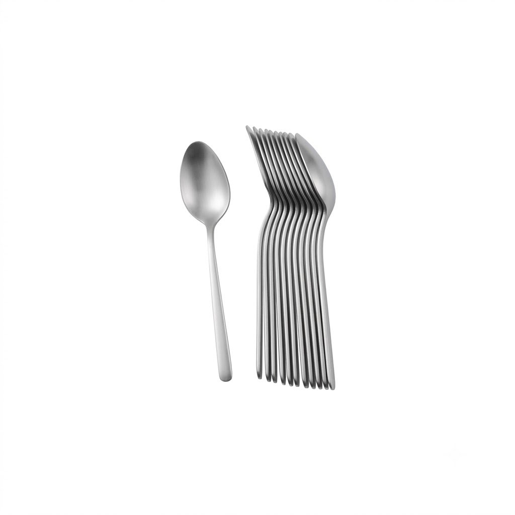 12-piece stainless steel cutlery set with a sleek, matte design - Image 2
