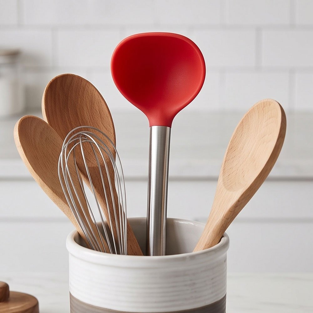Al Rehman Silicone Skimmer Slotted Spoon with Stainless Steel Handle Tool - Image 8