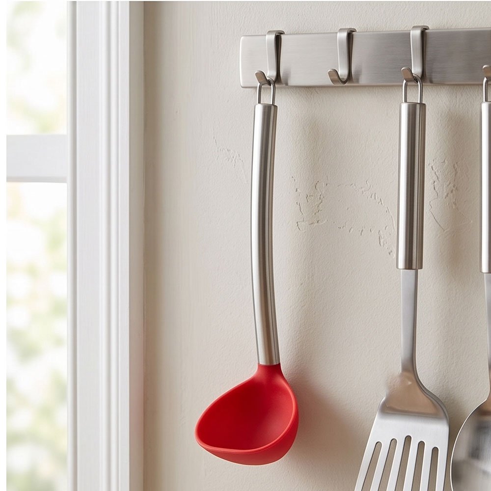 Al Rehman Silicone Skimmer Slotted Spoon with Stainless Steel Handle Tool - Image 10