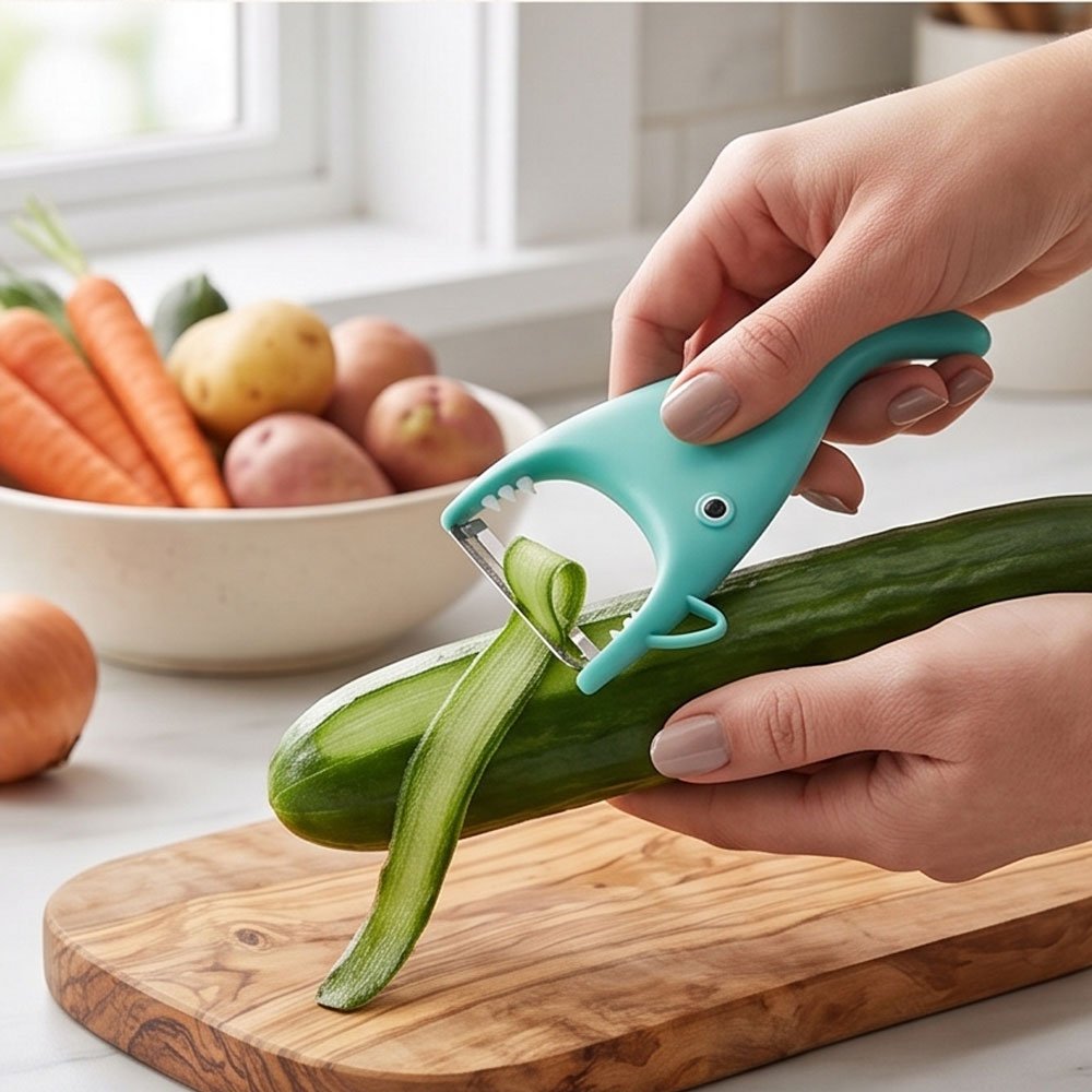 Cute Fish Shaped Stainless Steel Vegetable Peeler For Potatoes Carrots Cucumber Fruit - Image 3