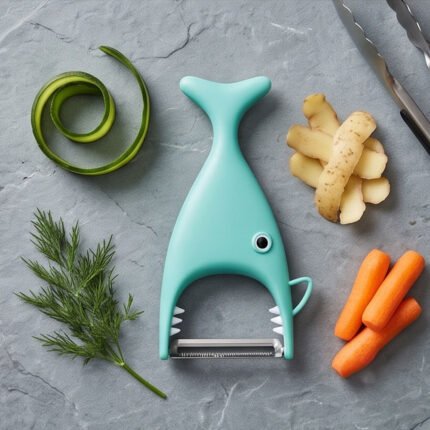 Cute Fish Shaped Stainless Steel Vegetable Peeler For Potatoes Carrots Cucumber Fruit