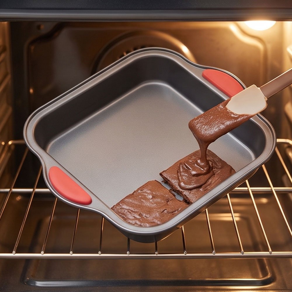 Al Rehman Small Non Stick Teflon Square Baking Pan Casserole Dish with Silicone Grips - Image 3