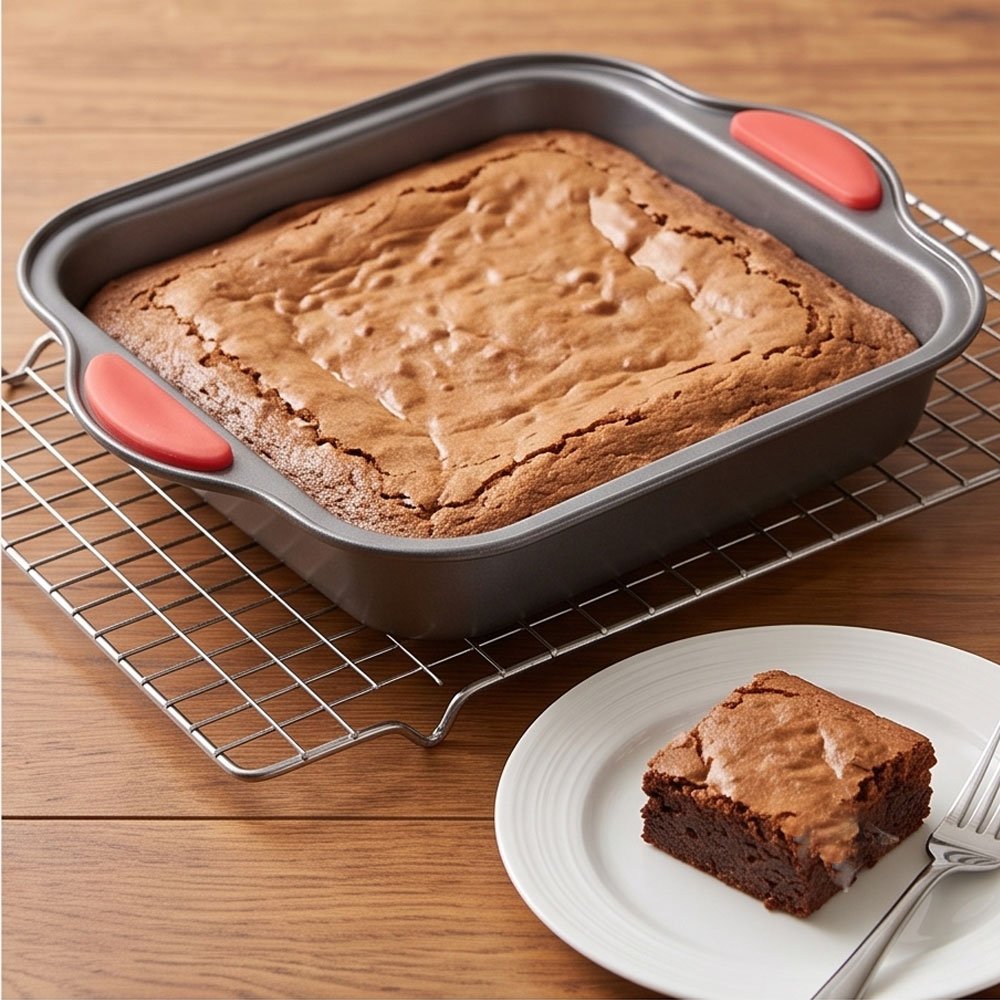 Al Rehman Small Non Stick Teflon Square Baking Pan Casserole Dish with Silicone Grips - Image 4