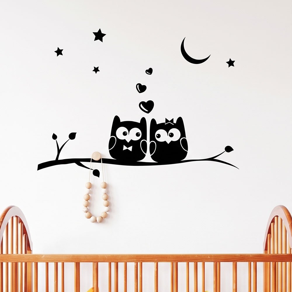 Al Rehman Cute Owls on Tree Branch Wall Sticker Decal for Kids Room Nursery Decor - Image 4