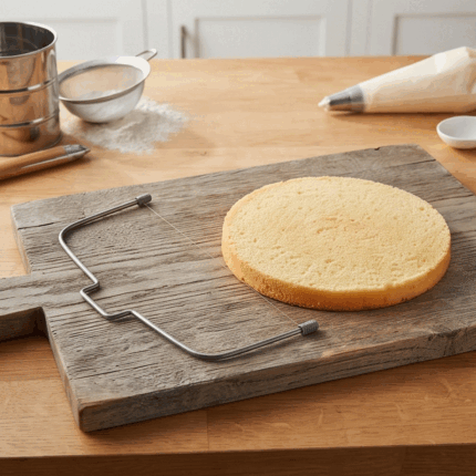 Stainless steel saw and cake cutter with a thin wire for cutting even layers