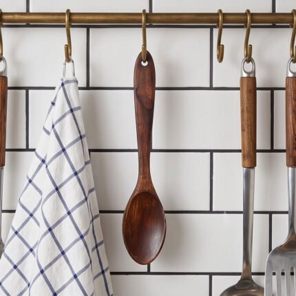 Al Rehman Large Natural Wooden Cooking Spoon for Non Stick Pots and Pans