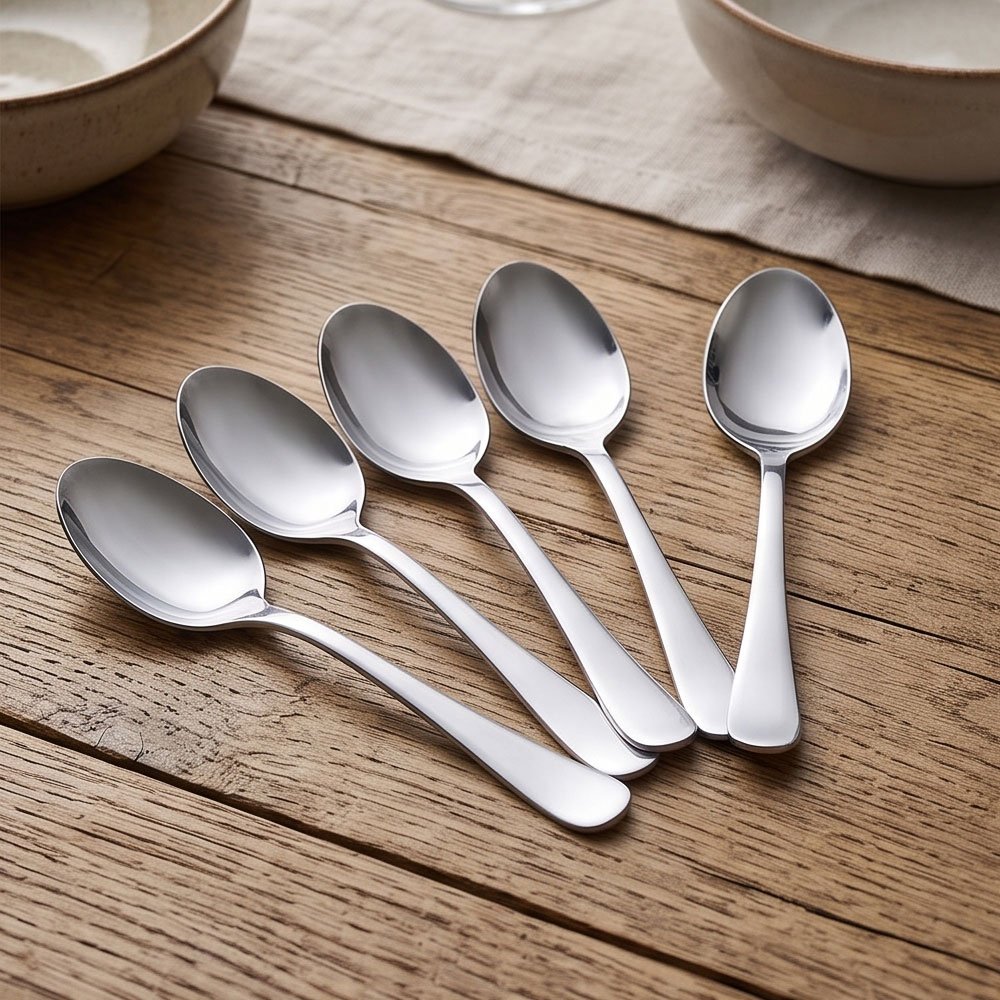 6 Piece Stainless Steel Large Dinner Spoon Set High Quality Tablespoons Cutlery Set