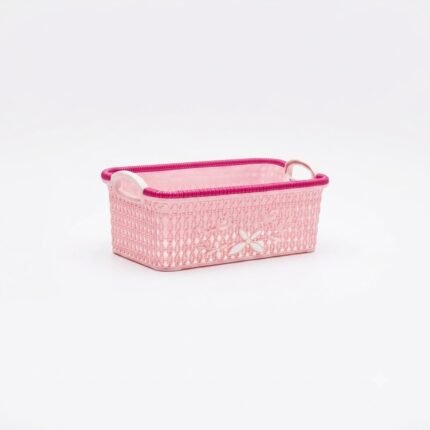 Rody 2 El Andalous Pink Plastic Storage Basket Box Container with Handles for Home