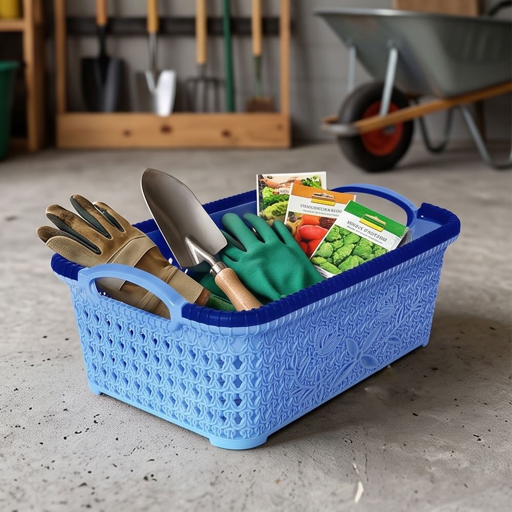 Multipurpose Plastic Storage Basket Box Container with Handles for Kitchen and Bathroom - Image 4