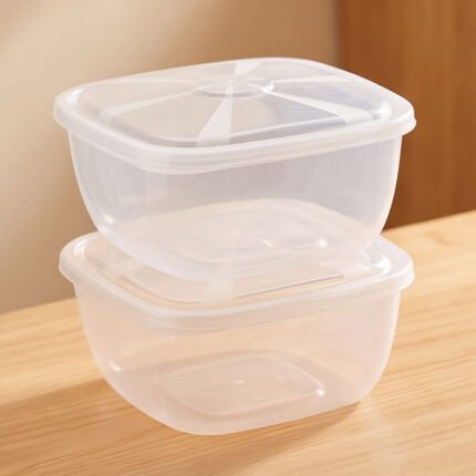 Al Andalus Class 2-Piece Square Plastic Food Storage Containers Set With Airtight Lids