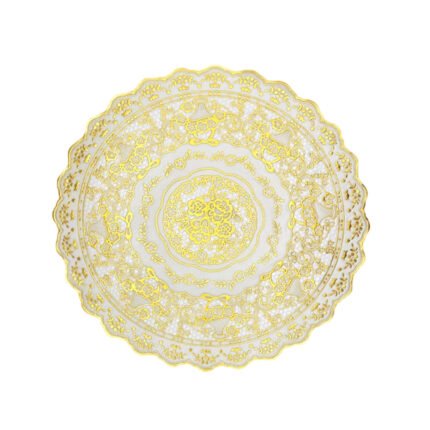 Round Golden Lace Table Mat Placemat Doily Cover For Buffet Niche Decoration