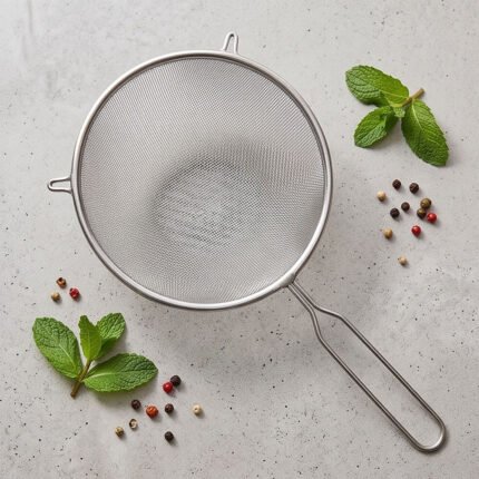 Stainless Steel Fine Wire Mesh Food Strainer Sieve With Metal Handle Filter