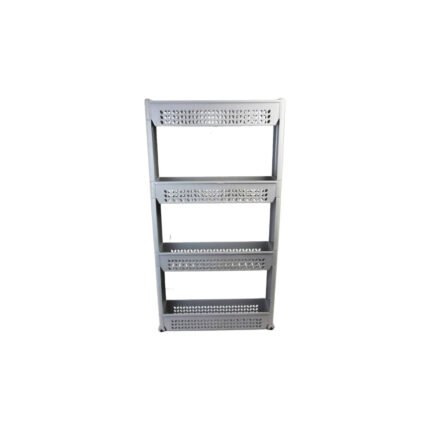 4-Tier Rectangular Plastic Trolley Organizer for Bathroom and Kitchen, Gray
