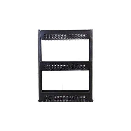 3-Tier Rectangular Plastic Trolley Organizer for Bathroom and Kitchen, Black