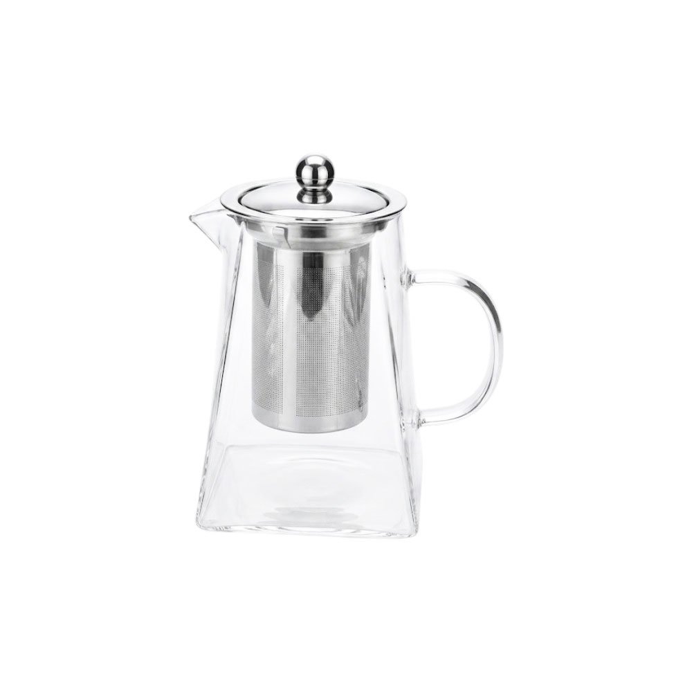 Pyrex thermal glass teapot, pyramid shape, with strainer and stainless steel rust-resistant lid 750ml - Image 5