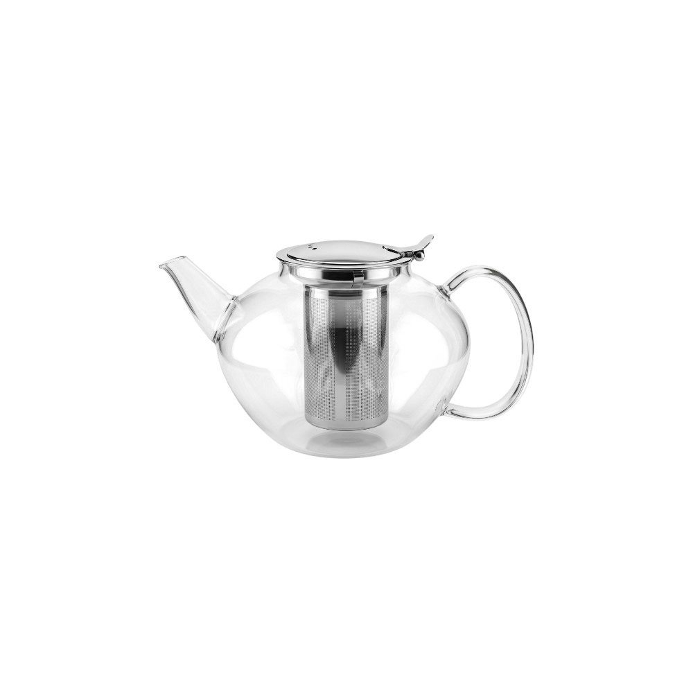 Pyrex oval thermal glass teapot with infuser and attached stainless steel lid, 1400 ml - Image 5