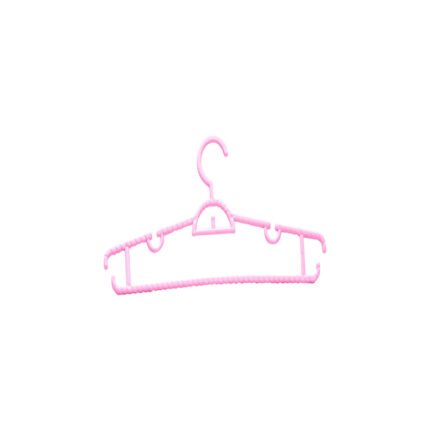Practical plastic clothes hanger with pink hooks