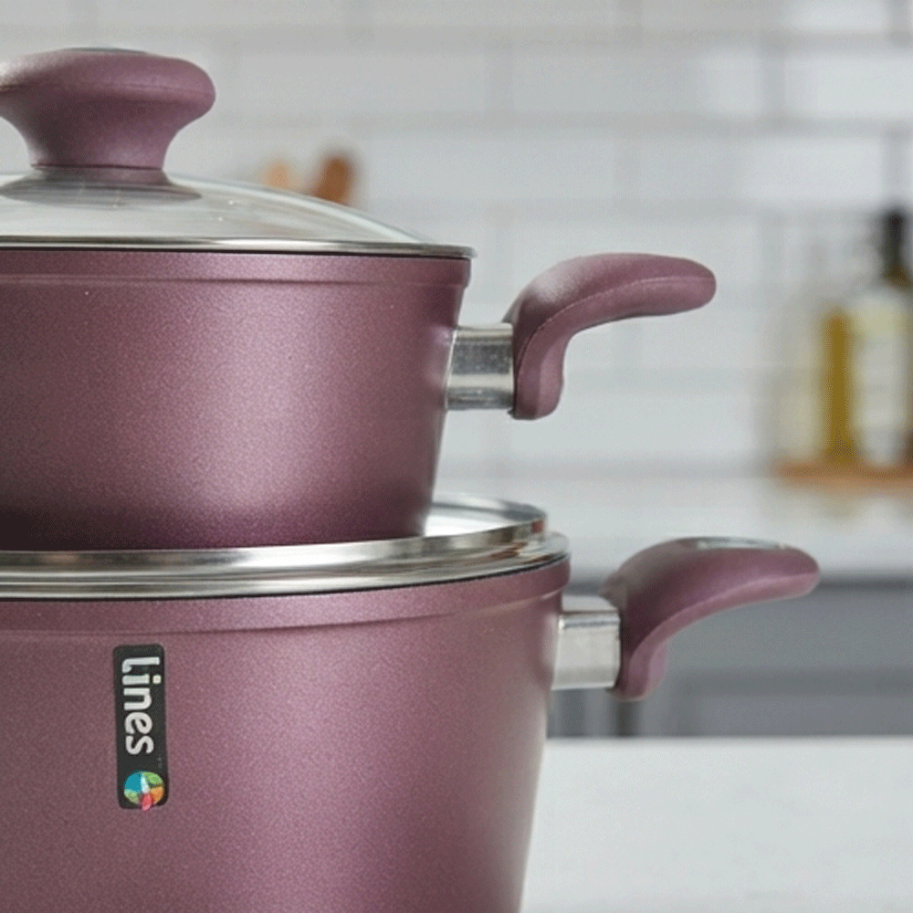 Tefal Lines 9-piece cookware set with Tefal lids and non-stick grill - Image 3