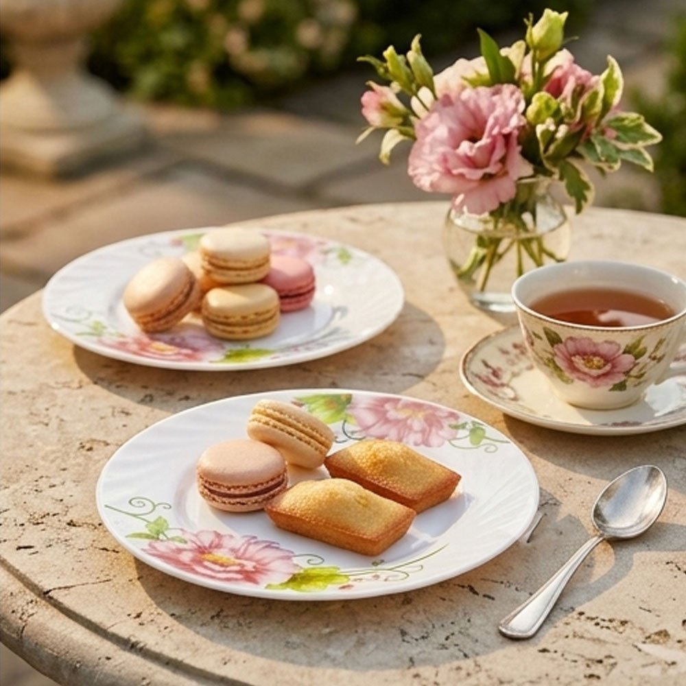58 Piece Luxury Opal Dinnerware Set Elegant Floral Pattern Dining Tableware - Image 10