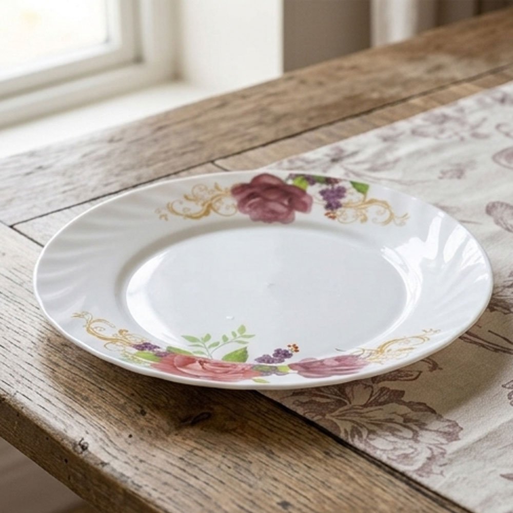 58 Piece Luxury Opal Dinnerware Set Elegant Floral Pattern Dining Tableware - Image 11