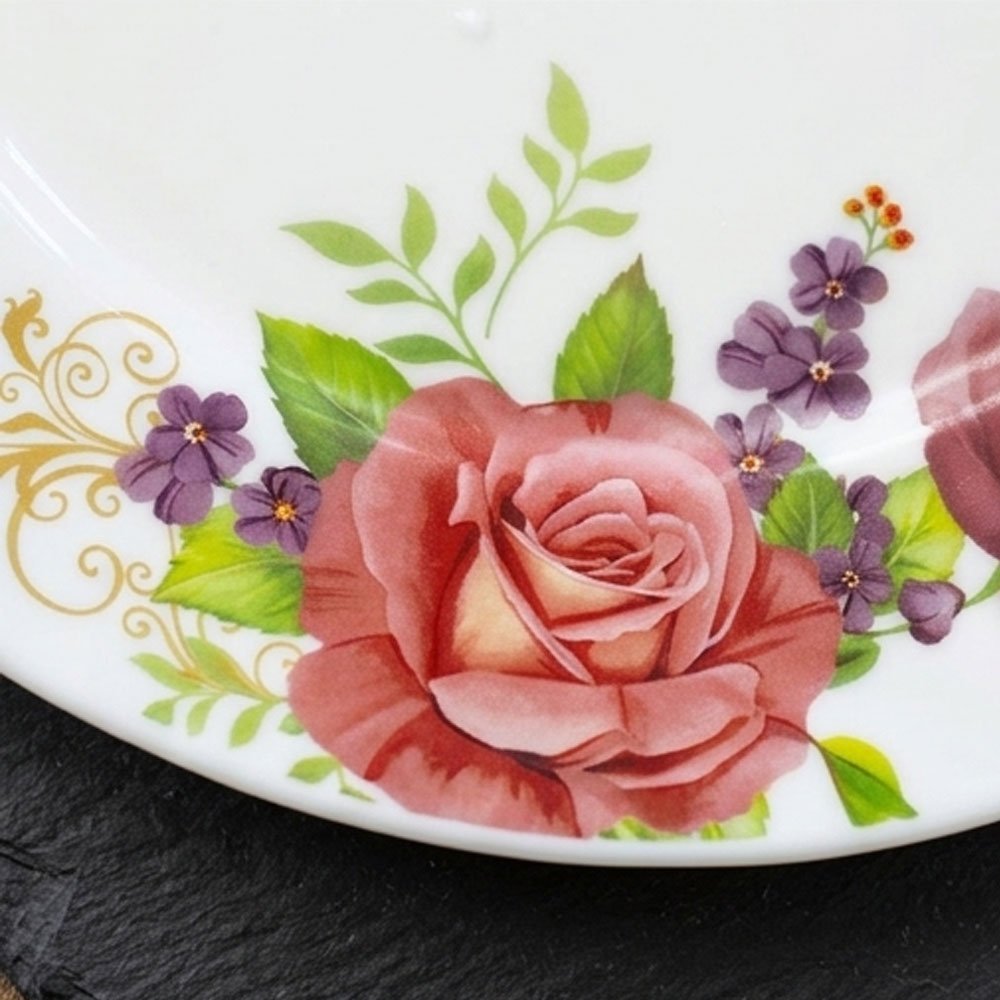 58 Piece Luxury Opal Dinnerware Set Elegant Floral Pattern Dining Tableware - Image 7