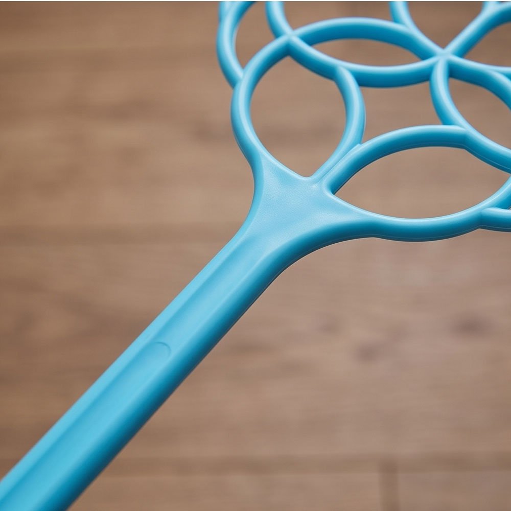 Heavy Duty Plastic Carpet Beater Dust Removal Paddle with Long Handle Blue - Image 4