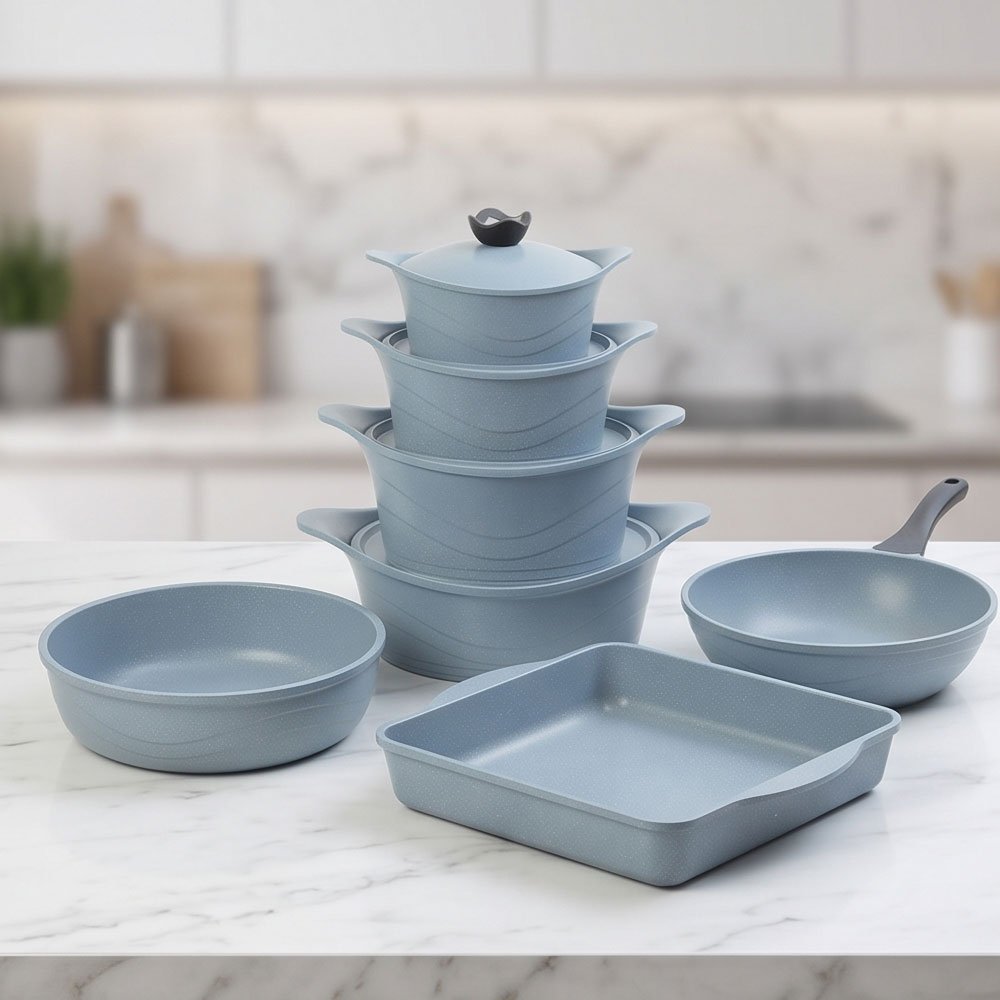 Premium Korean Granite Cookware Set - 25 Pieces Non-Stick Kitchen Pots and Pans - Image 2
