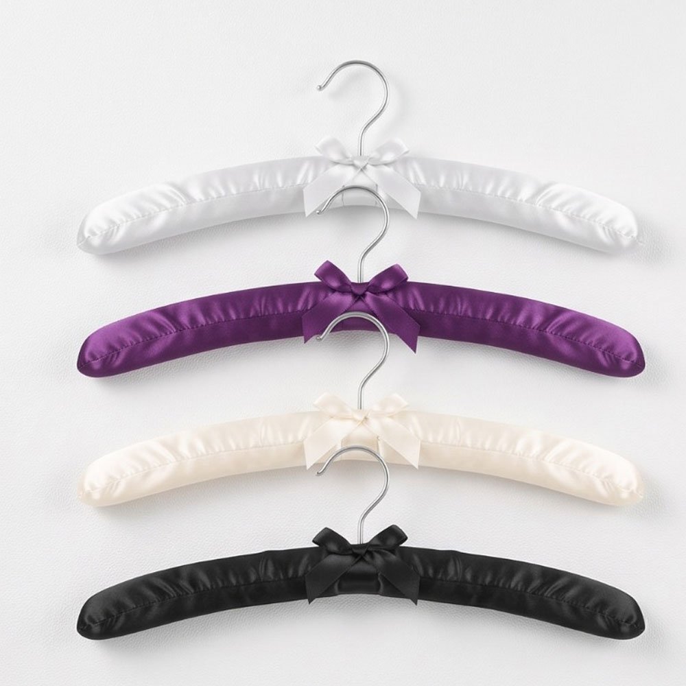 Satin Padded Clothes Hanger with Bow Accent for Delicate Dresses & Bridal Wear - Image 2
