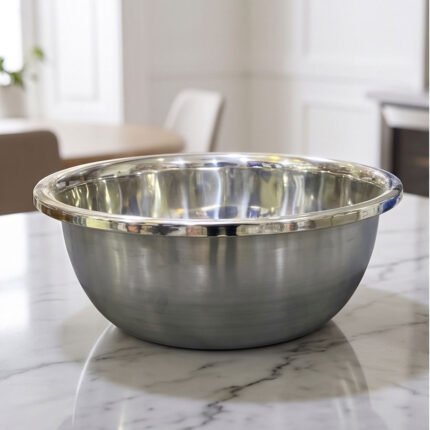 Stainless Steel Deep Mixing Bowl for Dough Kneading and Salad Prep