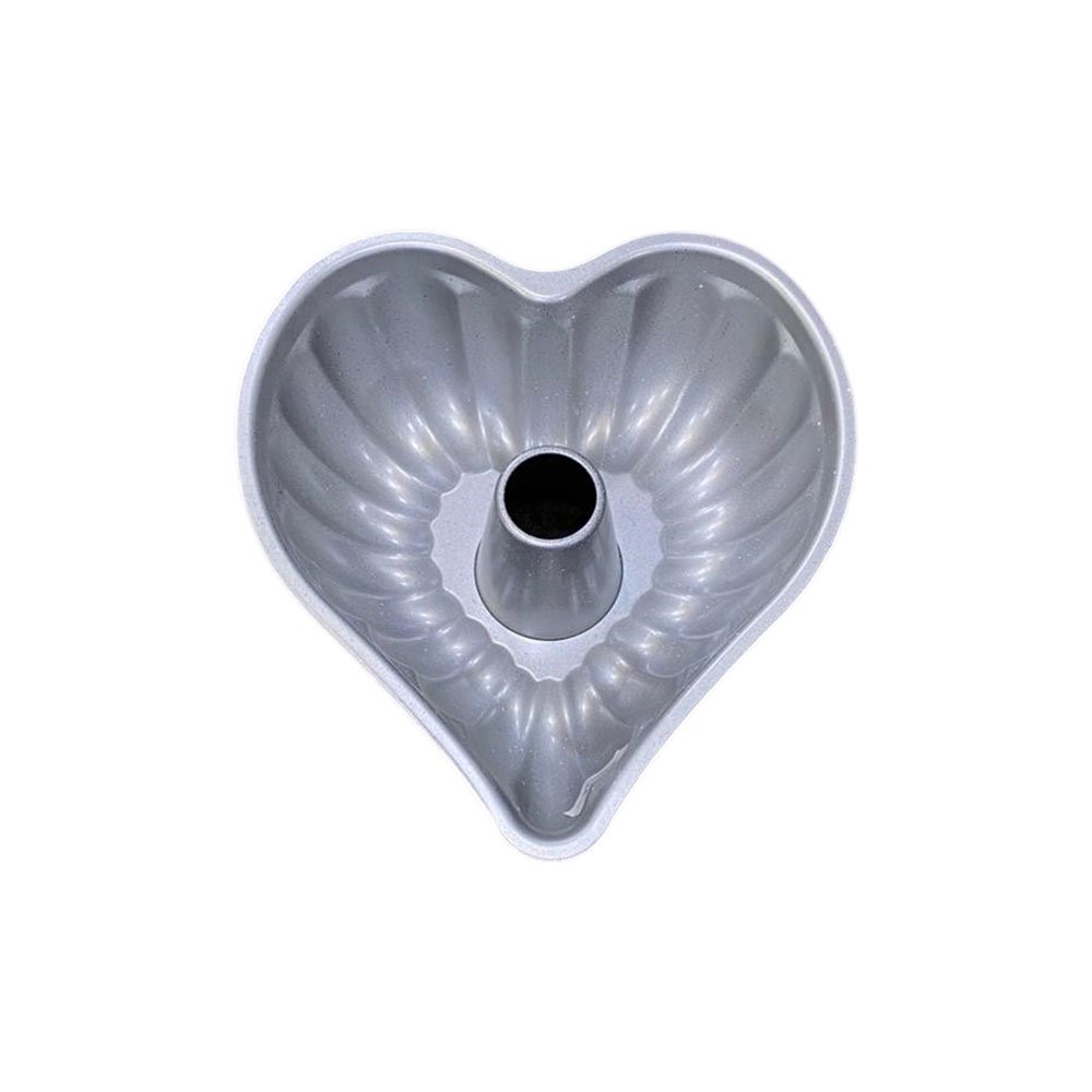 Heart Shaped Fluted Bundt Cake Pan Non Stick Granite Aluminum Cake Mold