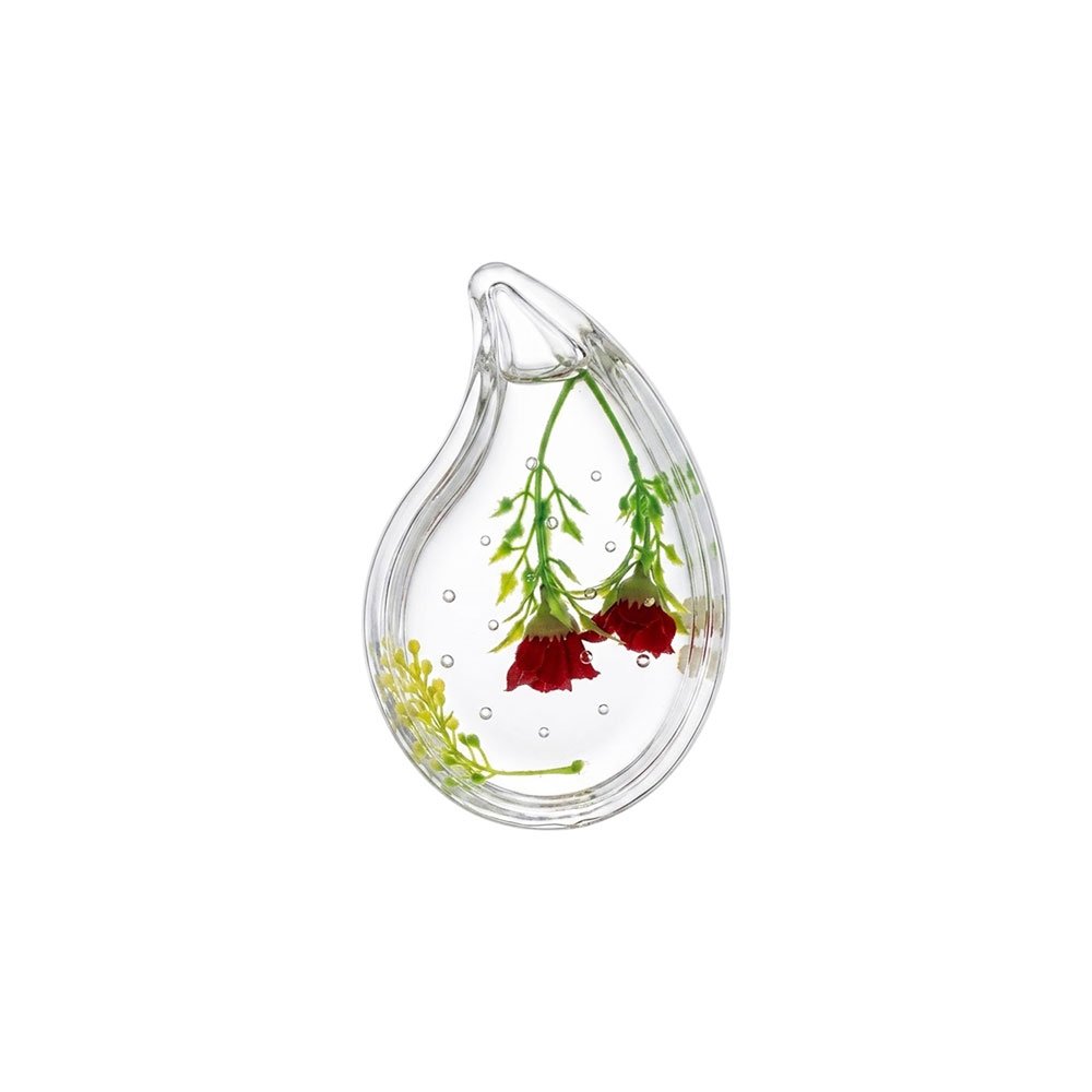Transparent Waterdrop Shaped Soap Dish Holder with Encapsulated Dried Flowers - Image 4
