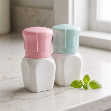 Modern 2-Piece Plastic Salt and Pepper Shakers Set for Kitchen and Dining