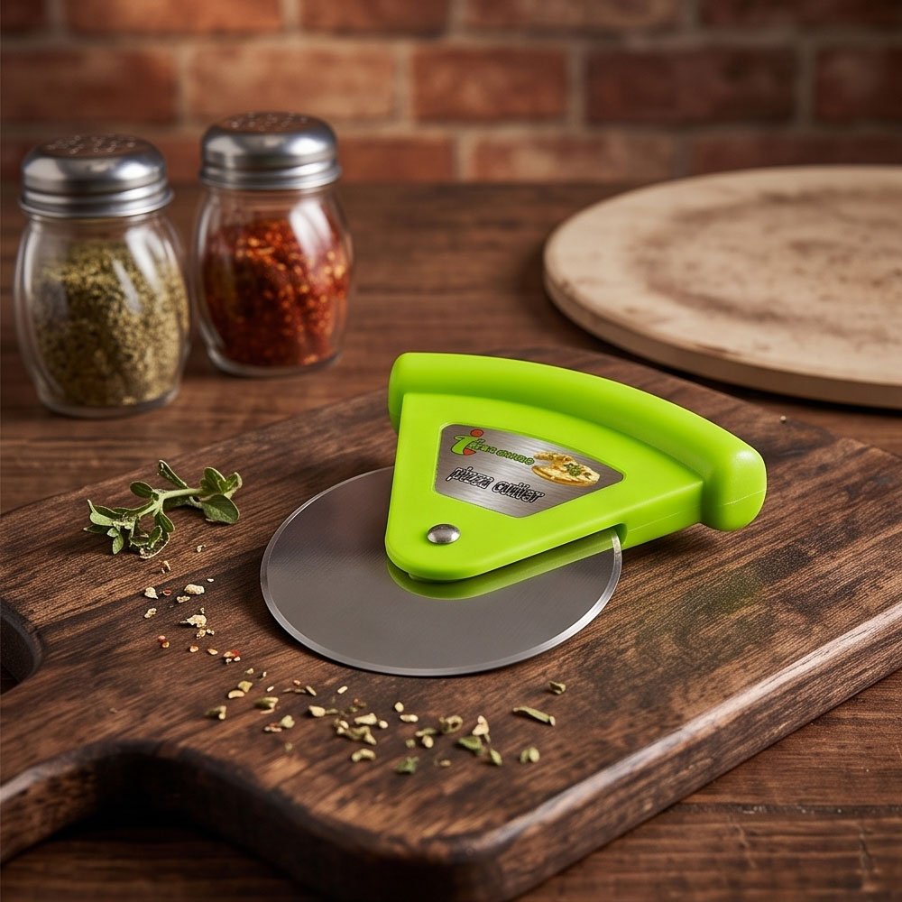 Stainless Steel Wheel Pizza Cutter Tool with Ergonomic Plastic Grip - Multi Colors - Image 3