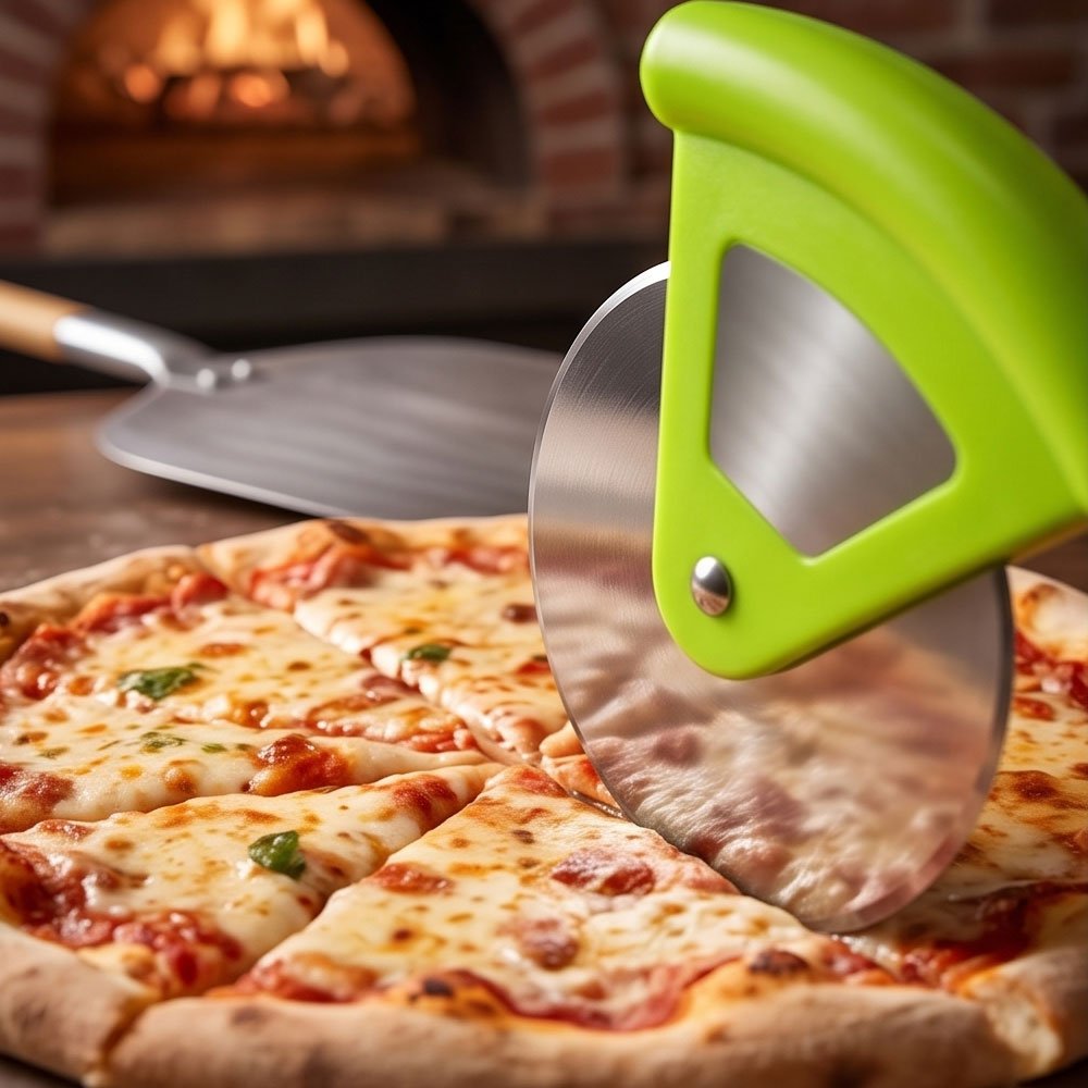 Stainless Steel Wheel Pizza Cutter Tool with Ergonomic Plastic Grip - Multi Colors - Image 5