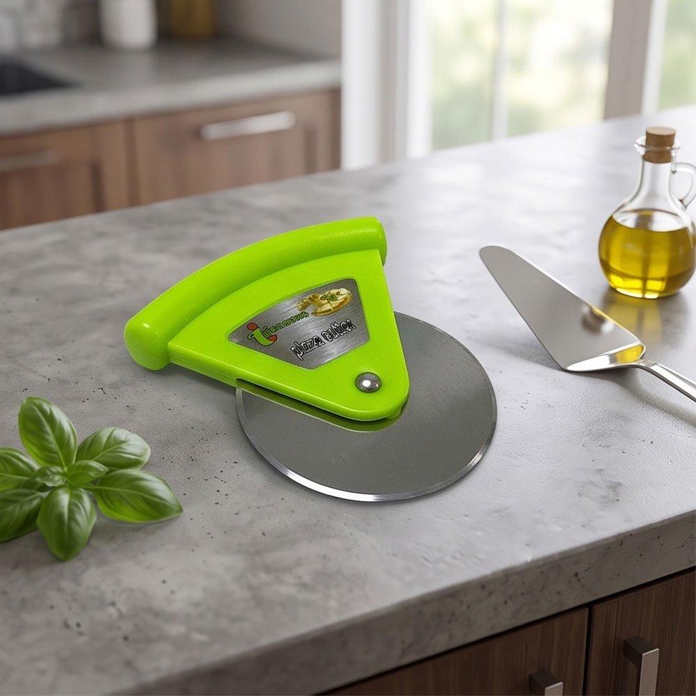 Stainless Steel Wheel Pizza Cutter Tool with Ergonomic Plastic Grip - Multi Colors