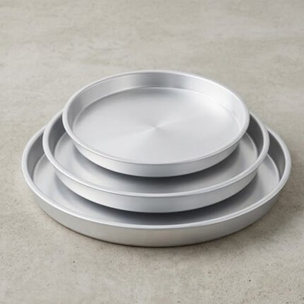 El Dehan 3-Piece Aluminium Pizza Pan Set Sizes 22 26 and 30 cm