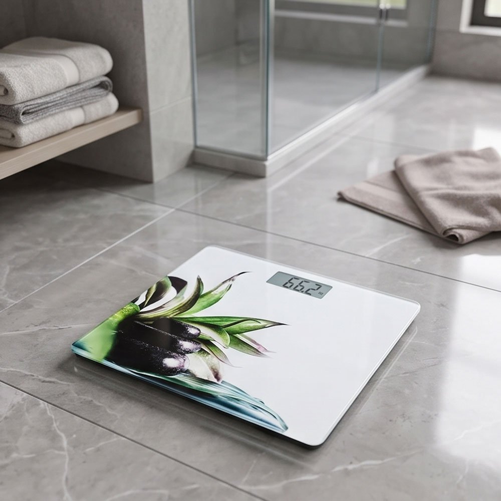 Digital Personal Body Weight Bathroom Scale Tempered Glass Printed Design - Image 4