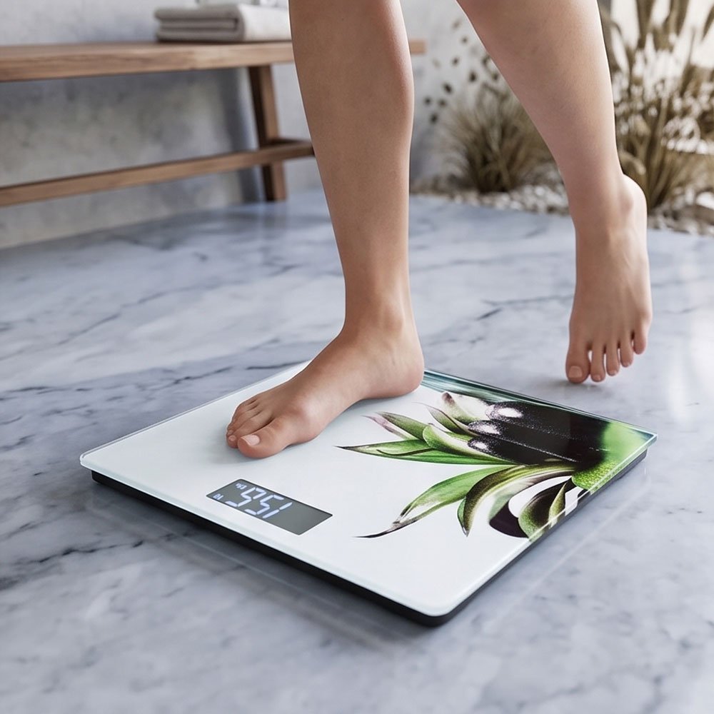 Digital Personal Body Weight Bathroom Scale Tempered Glass Printed Design - Image 5