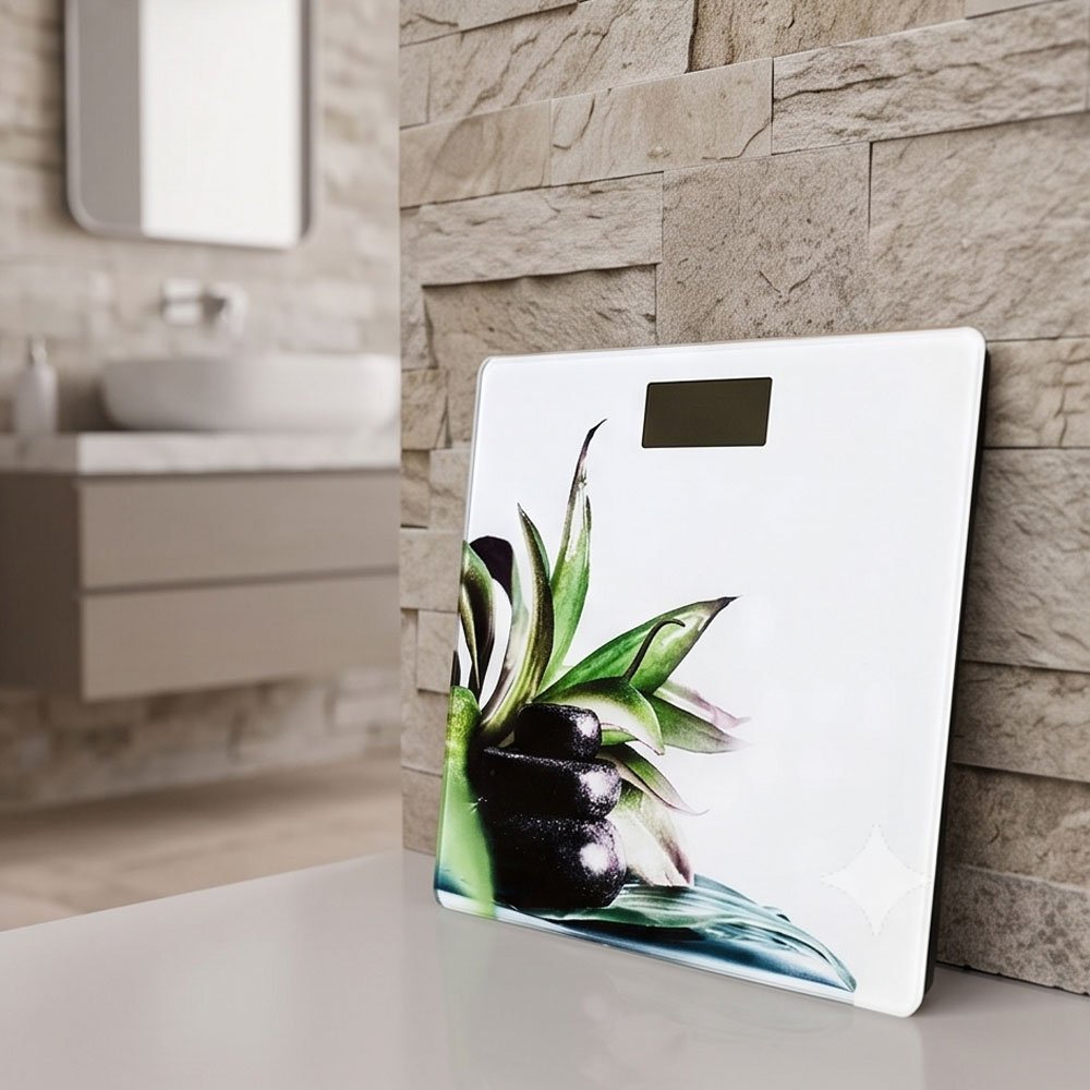 Digital Personal Body Weight Bathroom Scale Tempered Glass Printed Design - Image 2