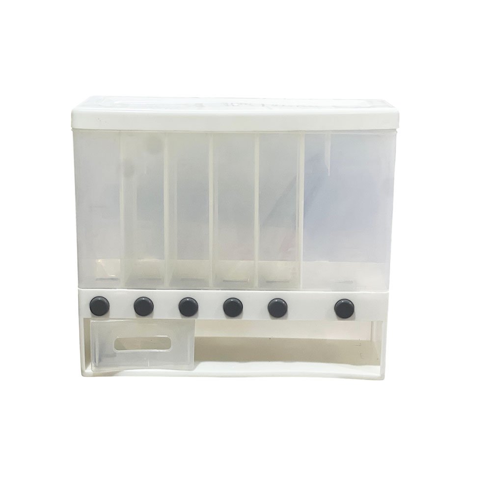 6 Grid Wall Mounted Spice and Grain Dispenser Storage Box with Press Button - Image 4
